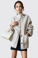 Jacke mit geknöpftem Kragen - Beige